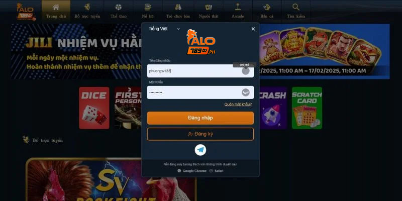 Các bước đăng nhập cơ bản đơn giản nhất khi tham gia Alo789